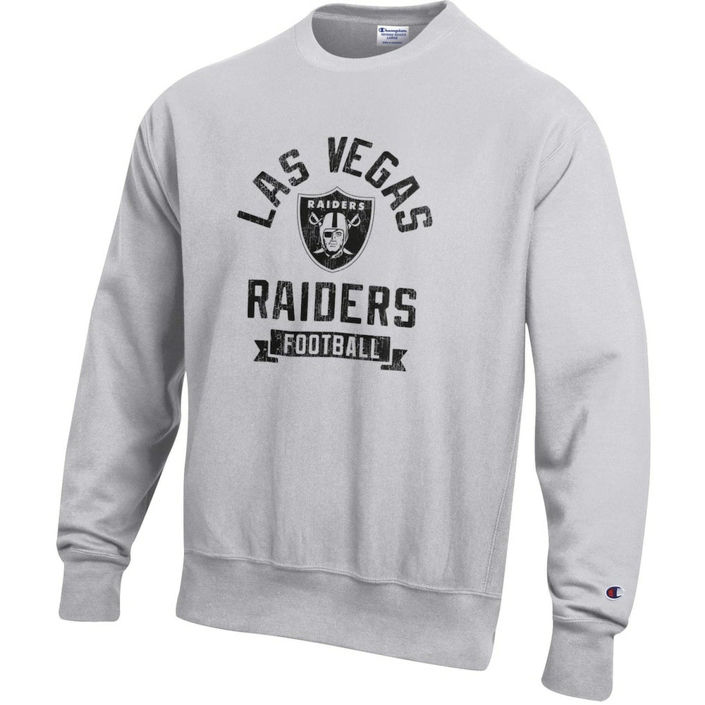 Las Vegas Raiders Champion Reverse Weave Fleece Pullover Sweatshirt - Heather Gray - NFL