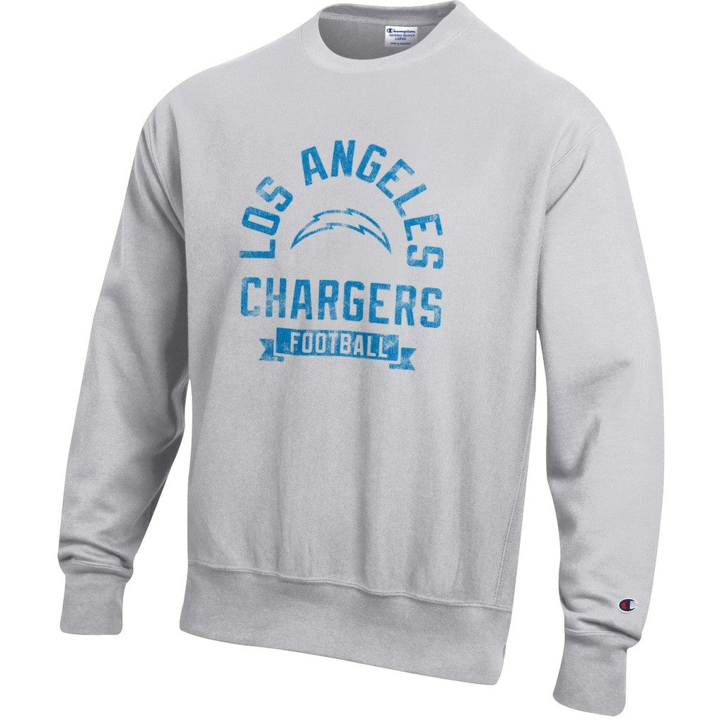 Los Angeles Chargers Champion Reverse Weave Fleece Pullover Sweatshirt - Heather Gray - NFL