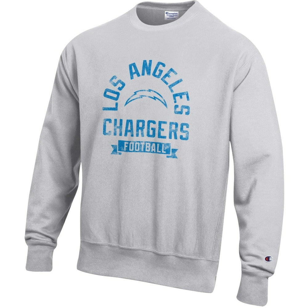 Los Angeles Chargers Champion Reverse Weave Fleece Pullover Sweatshirt - Heather Gray - NFL