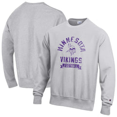 Minnesota Vikings Champion Reverse Weave Fleece Pullover Sweatshirt - Heather Gray - NFL