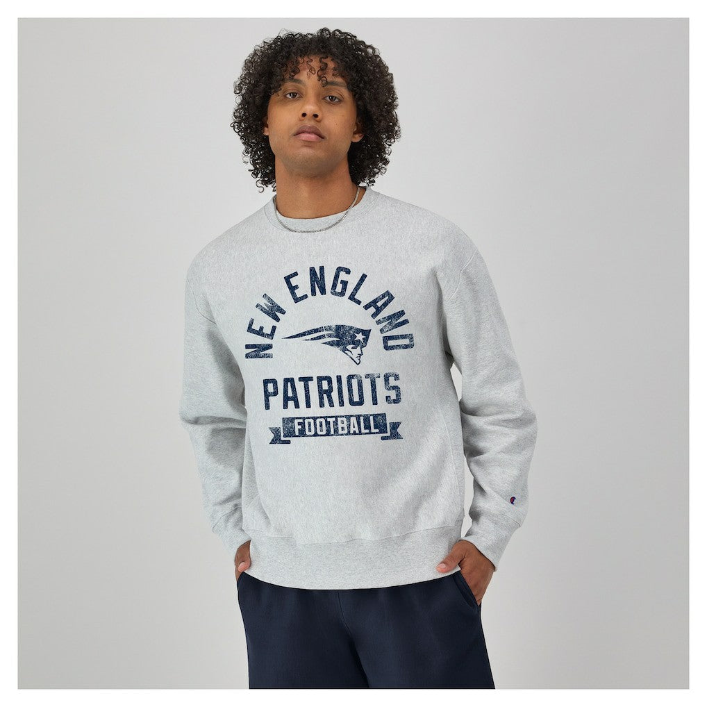 New England Patriots Champion Reverse Weave Fleece Pullover Sweatshirt - Heather Gray - NFL