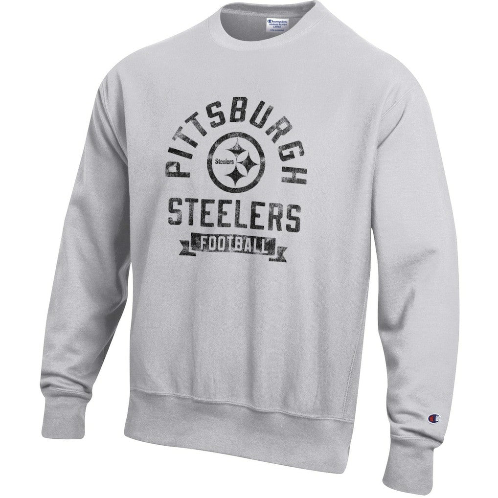 Pittsburgh Steelers Champion Reverse Weave Fleece Pullover Sweatshirt - Heather Gray - NFL