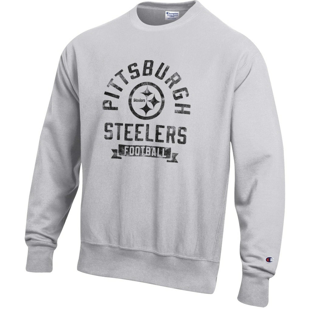 Pittsburgh Steelers Champion Reverse Weave Fleece Pullover Sweatshirt - Heather Gray - NFL
