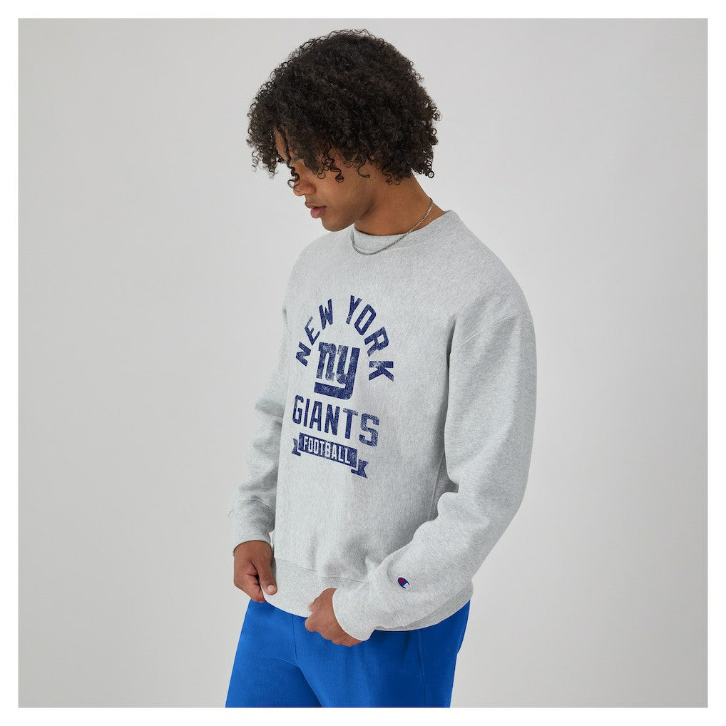 New York Giants Champion Reverse Weave Fleece Pullover Sweatshirt - Heather Gray - NFL