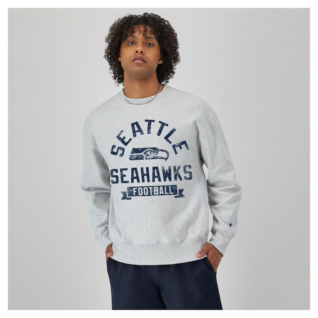 Seattle Seahawks Champion Reverse Weave Fleece Pullover Sweatshirt - Heather Gray - NFL