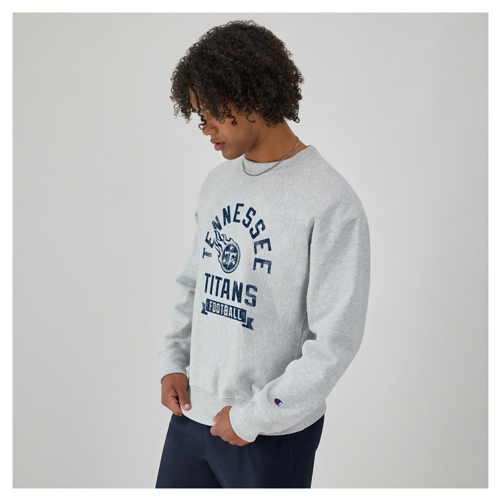 Tennessee Titans Champion Reverse Weave Fleece Pullover Sweatshirt - Heather Gray - NFL