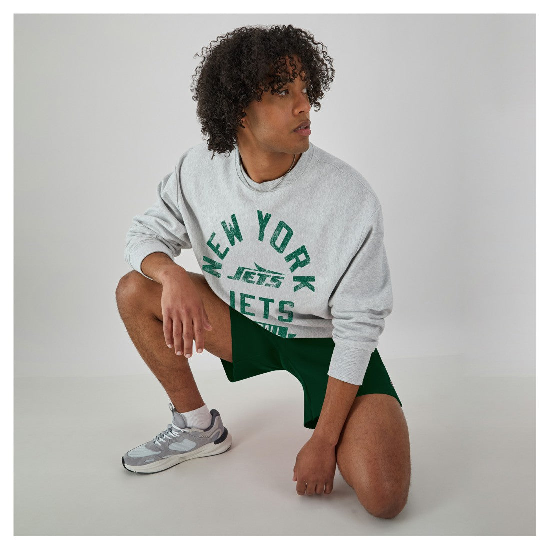 New York Jets Champion Reverse Weave Fleece Pullover Sweatshirt - Heather Gray - NFL