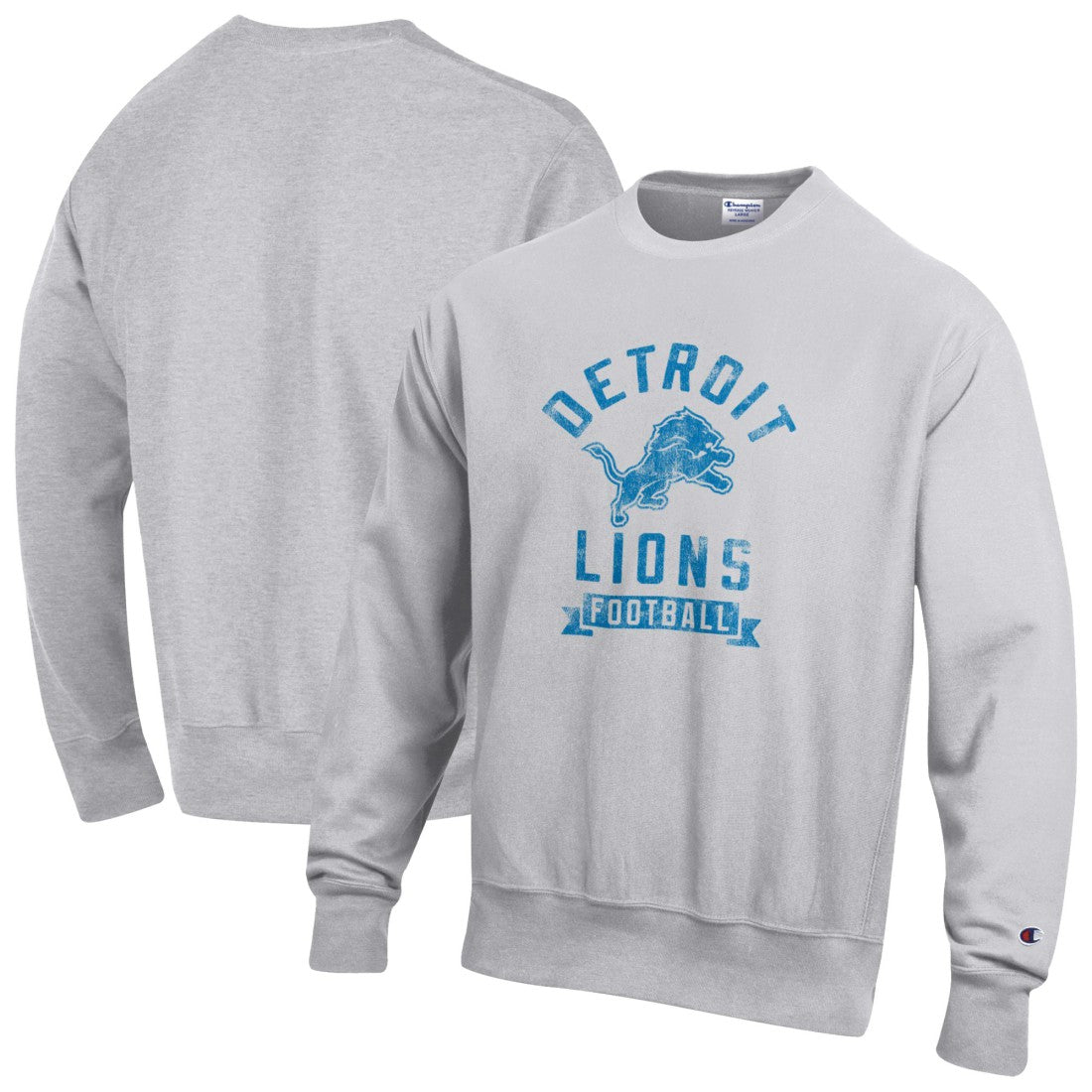 Detroit Lions Champion Reverse Weave Fleece Pullover Sweatshirt - Heather Gray - NFL