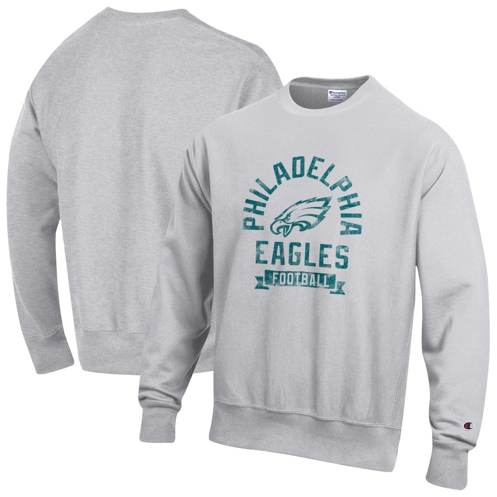 Philadelphia Eagles Champion Reverse Weave Fleece Pullover Sweatshirt - Heather Gray - NFL