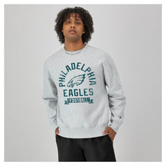Philadelphia Eagles Champion Reverse Weave Fleece Pullover Sweatshirt - Heather Gray - NFL