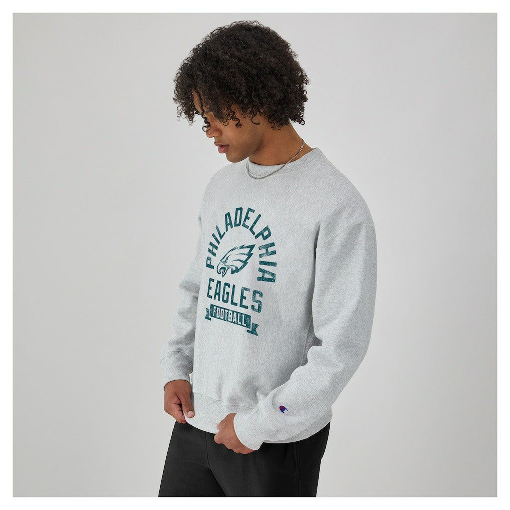 Philadelphia Eagles Champion Reverse Weave Fleece Pullover Sweatshirt - Heather Gray - NFL