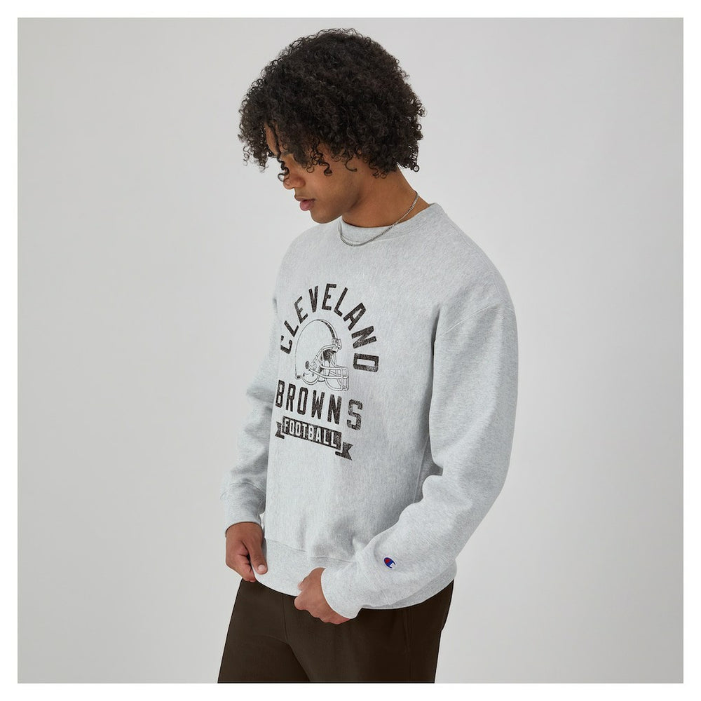 Cleveland Browns Champion Reverse Weave Fleece Pullover Sweatshirt - Heather Gray - NFL