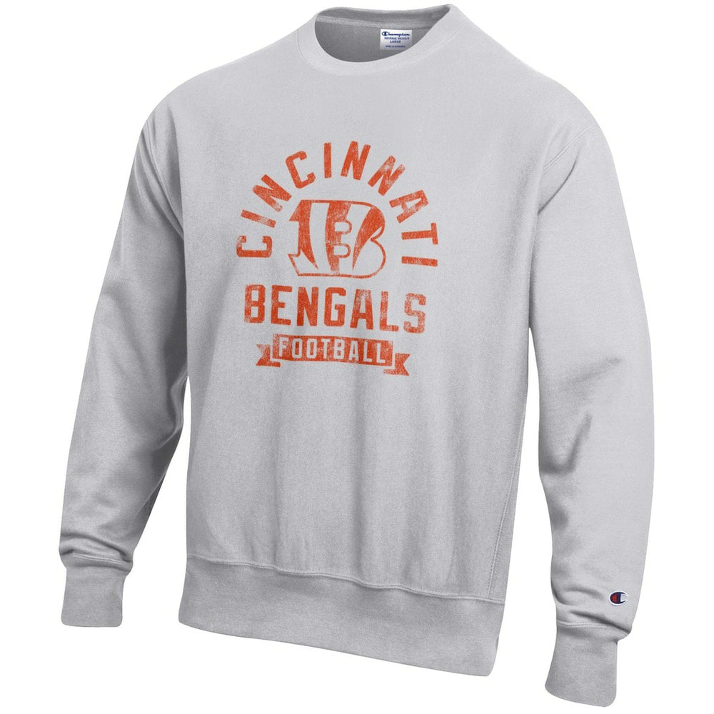 Cincinnati Bengals Champion Reverse Weave Fleece Pullover Sweatshirt - Heather Gray - NFL