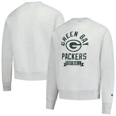 Green Bay Packers Champion Reverse Weave Fleece Pullover Sweatshirt - Heather Gray - NFL