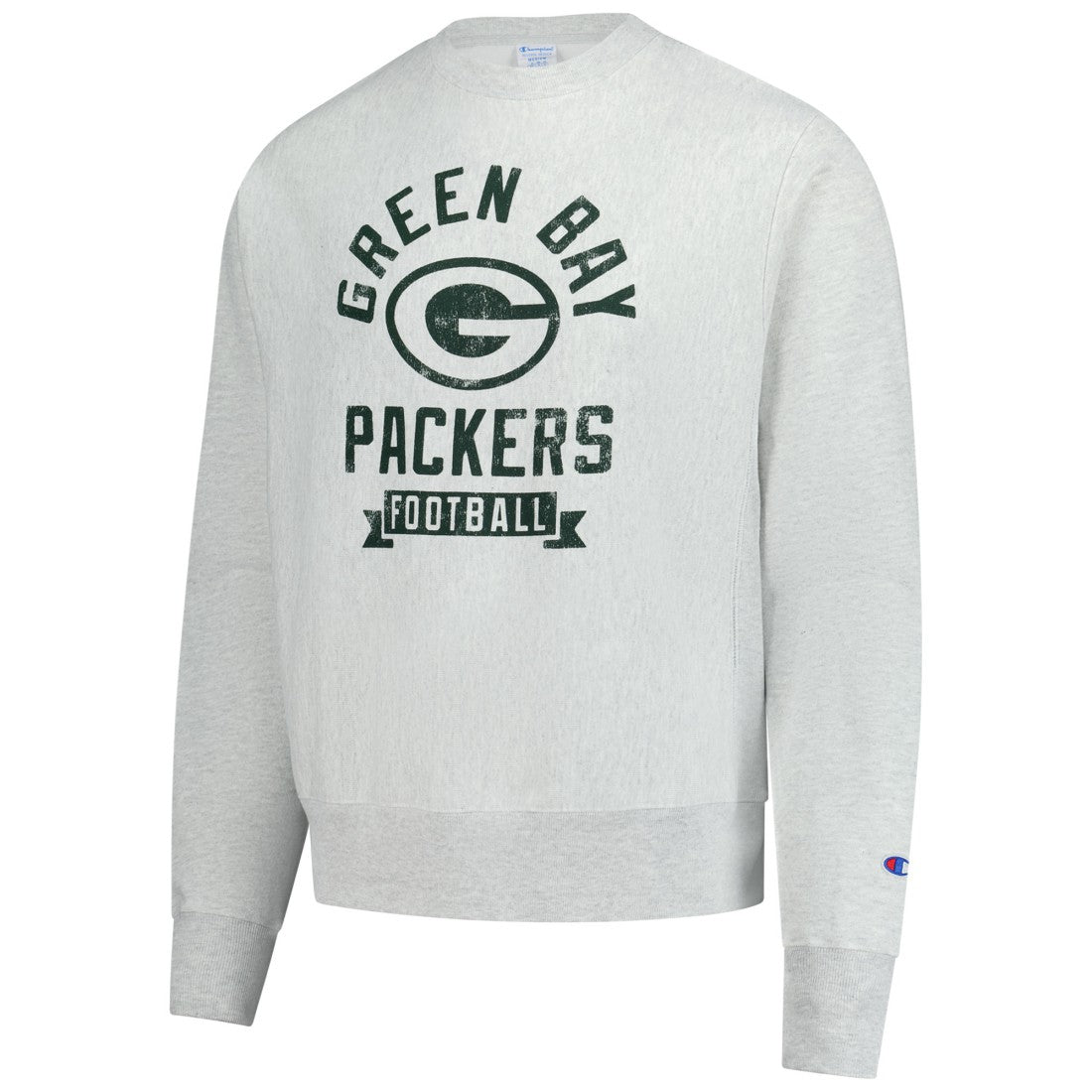 Green Bay Packers Champion Reverse Weave Fleece Pullover Sweatshirt - Heather Gray - NFL