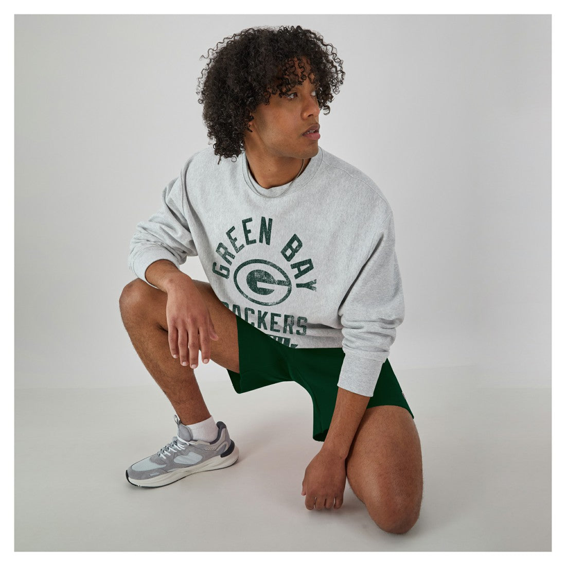 Green Bay Packers Champion Reverse Weave Fleece Pullover Sweatshirt - Heather Gray - NFL