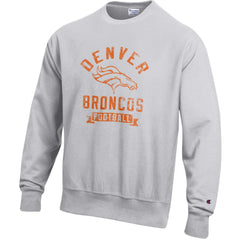 Denver Broncos Champion Reverse Weave Fleece Pullover Sweatshirt - Heather Gray - NFL