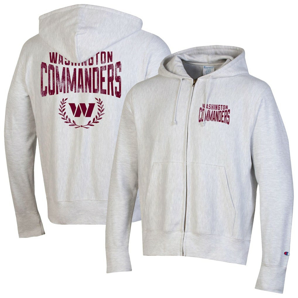 Washington Commanders Champion Reverse Weave Full-Zip Hoodie - Heather Gray - NFL