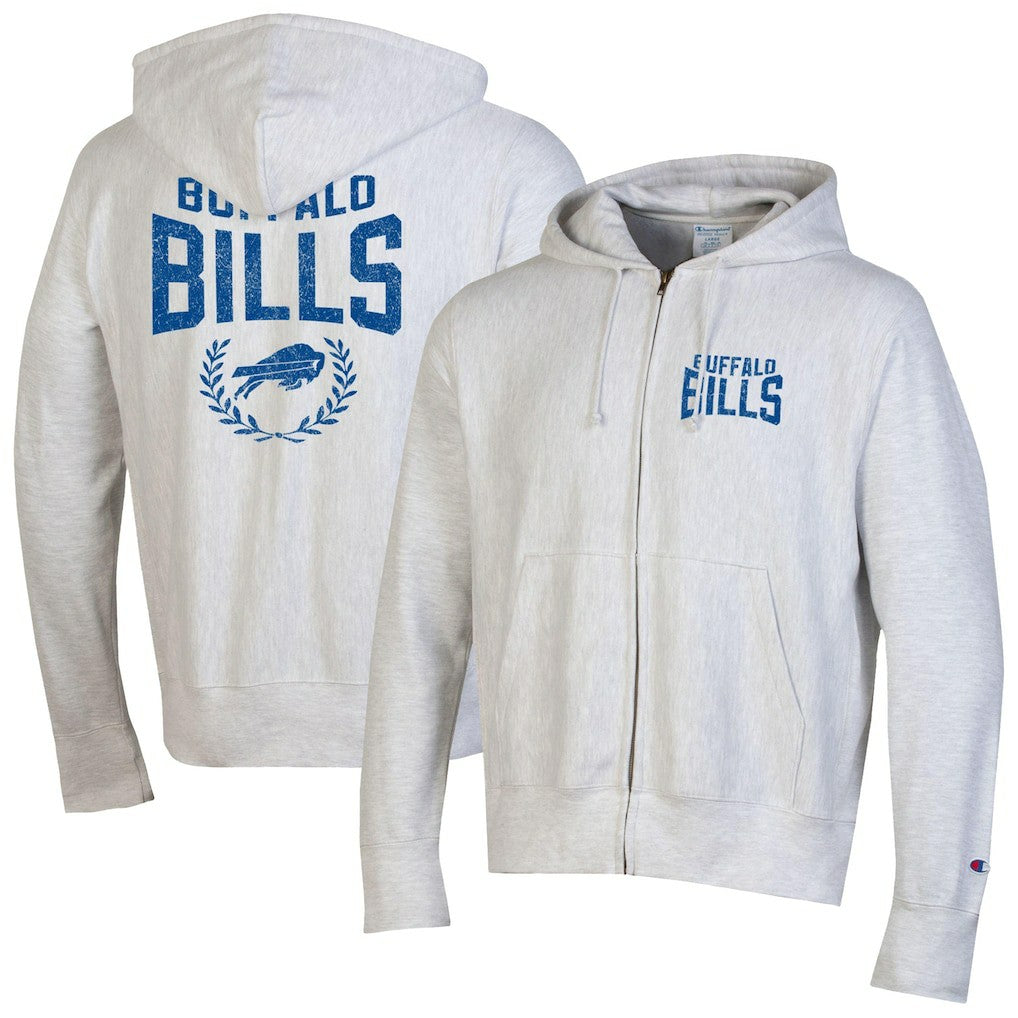 Buffalo Bills Champion Reverse Weave Full-Zip Hoodie - Heather Gray - NFL
