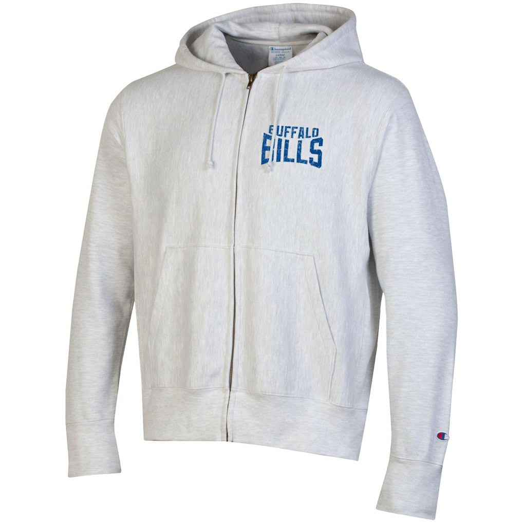Buffalo Bills Champion Reverse Weave Full-Zip Hoodie - Heather Gray - NFL