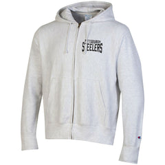 Pittsburgh Steelers Champion Reverse Weave Full-Zip Hoodie - Heather Gray - NFL