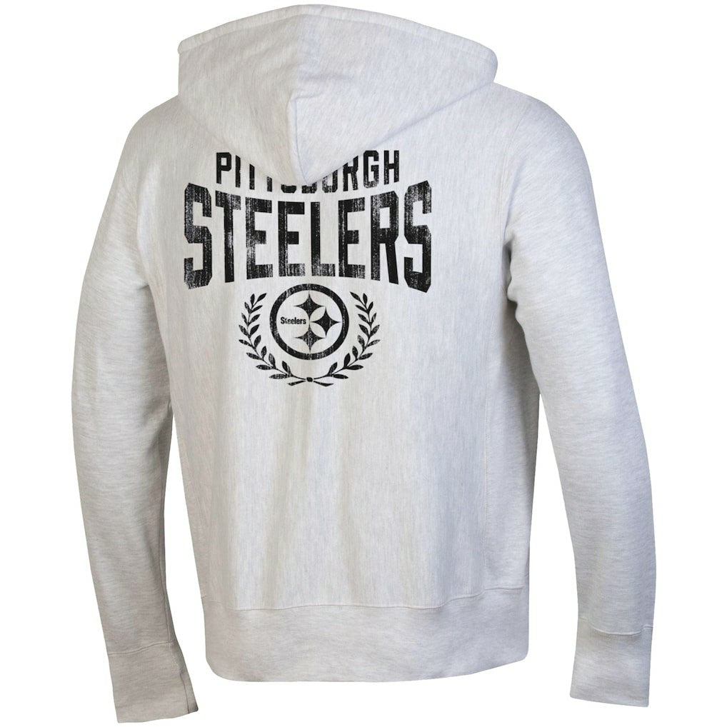 Pittsburgh Steelers Champion Reverse Weave Full-Zip Hoodie - Heather Gray - NFL