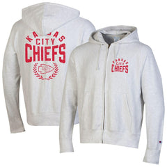 Kansas City Chiefs Champion Reverse Weave Full-Zip Hoodie - Heather Gray - NFL