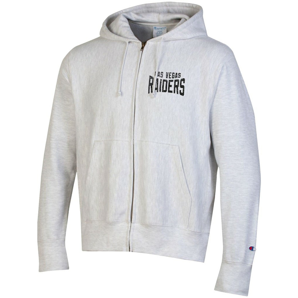 Las Vegas Raiders Champion Reverse Weave Full-Zip Hoodie - Heather Gray - NFL