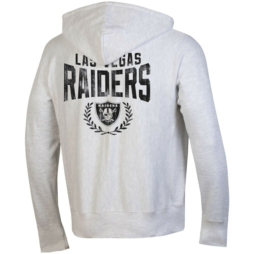 Las Vegas Raiders Champion Reverse Weave Full-Zip Hoodie - Heather Gray - NFL