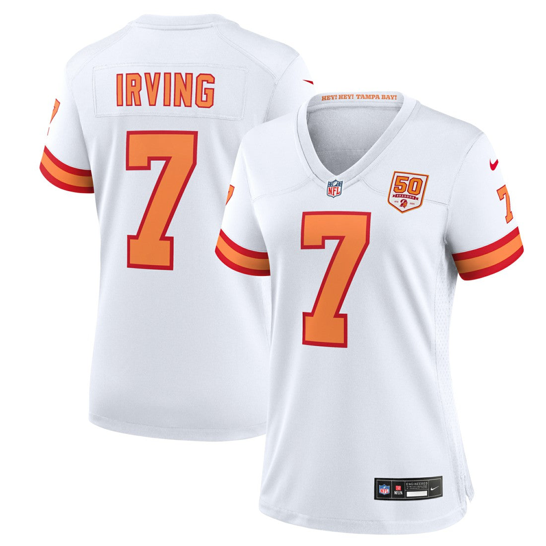 Bucky Irving '76 Tampa Bay Buccaneers Women's 50th Season Game Jersey - White - Nike