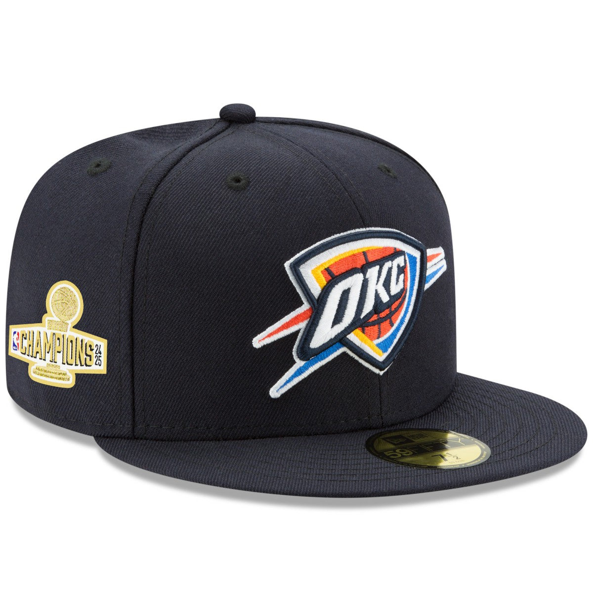 New Era Oklahoma City Thunder 2025 NBA Finals Champions Side Patch 59FIFTY Fitted Hat Navy