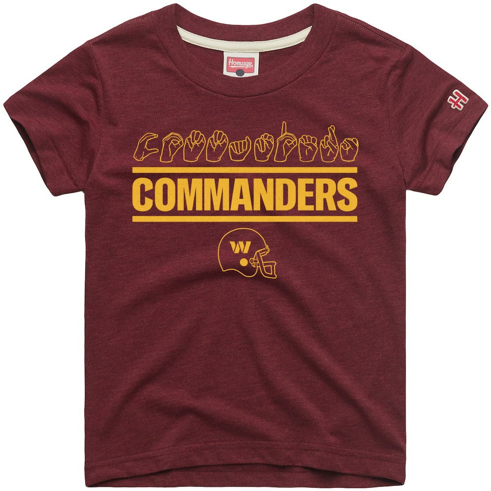 Washington Commanders Homage Youth Love Sign x ASL 2.0 Tri-Blend T-Shirt - Burgundy - NFL