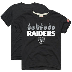 Las Vegas Raiders Homage Youth Love Sign x ASL 2.0 Tri-Blend T-Shirt - Charcoal - NFL