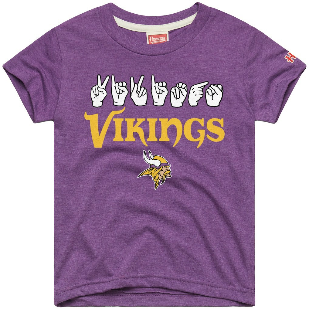 Minnesota Vikings Homage Youth Love Sign x ASL 2.0 Tri-Blend T-Shirt - Purple - NFL