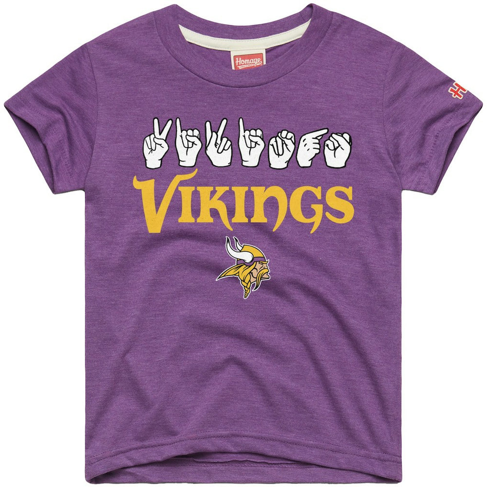 Minnesota Vikings Homage Youth Love Sign x ASL 2.0 Tri-Blend T-Shirt - Purple - NFL