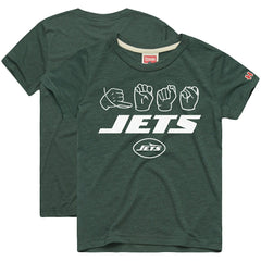 New York Jets Homage Youth Love Sign x ASL 2.0 Tri-Blend T-Shirt - Green - NFL