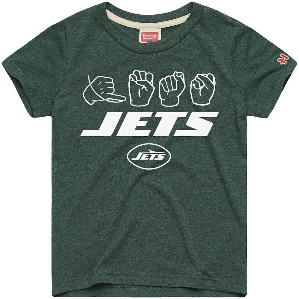 New York Jets Homage Youth Love Sign x ASL 2.0 Tri-Blend T-Shirt - Green - NFL