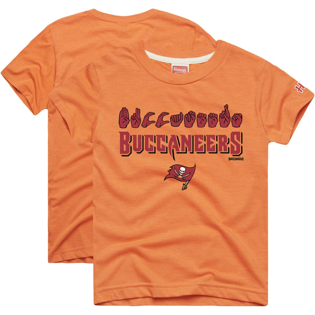 Tampa Bay Buccaneers Homage Youth Love Sign x ASL 2.0 Tri-Blend T-Shirt - Orange - NFL
