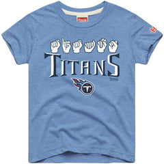Tennessee Titans Homage Youth Love Sign x ASL 2.0 Tri-Blend T-Shirt - Light Blue - NFL
