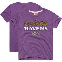 Baltimore Ravens Homage Youth Love Sign x ASL 2.0 Tri-Blend T-Shirt - Purple - NFL