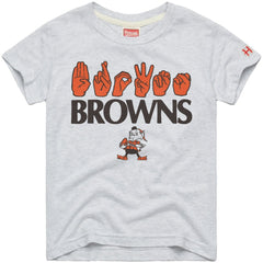 Cleveland Browns Homage Youth Love Sign x ASL 2.0 Tri-Blend T-Shirt - Ash - NFL