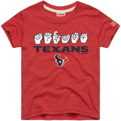 Houston Texans Homage Youth Love Sign x ASL 2.0 Tri-Blend T-Shirt - Red - NFL