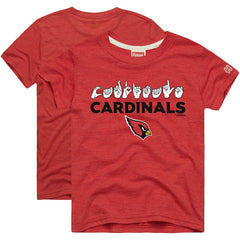 Arizona Cardinals Homage Youth Love Sign x ASL 2.0 Tri-Blend T-Shirt - Cardinal - NFL