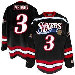 Mitchell & Ness Allen Iverson Philadelphia 76ers Big & Tall NBA Hockey Jersey Black