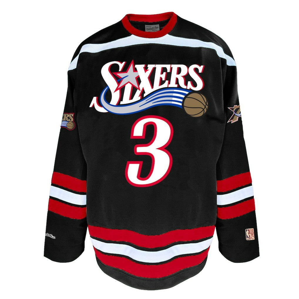 Mitchell & Ness Allen Iverson Philadelphia 76ers Big & Tall NBA Hockey Jersey Black