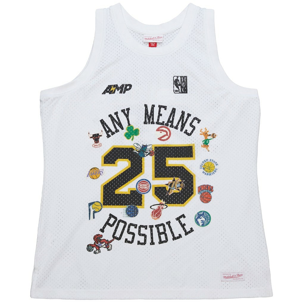Mitchell & Ness  x NBA x AMP Mesh Tank Top White