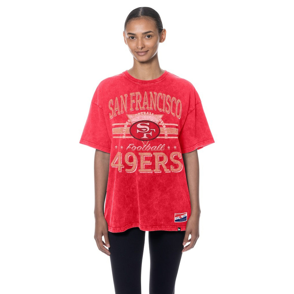 San Francisco 49ers New Era Women's Throwback Oversized T-Shirt - Scarlet - NFL