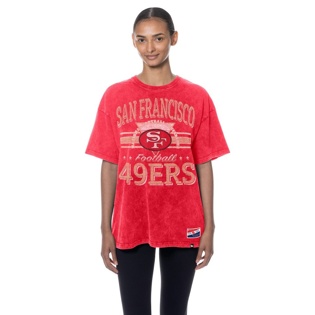 San Francisco 49ers New Era Women's Throwback Oversized T-Shirt - Scarlet - NFL