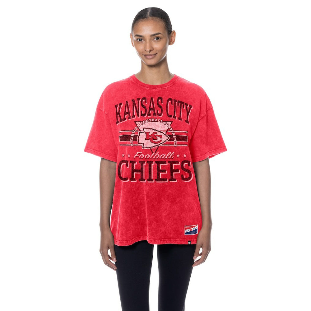 Kansas City Chiefs New Era Women's Throwback Oversized T-Shirt - Red - NFL