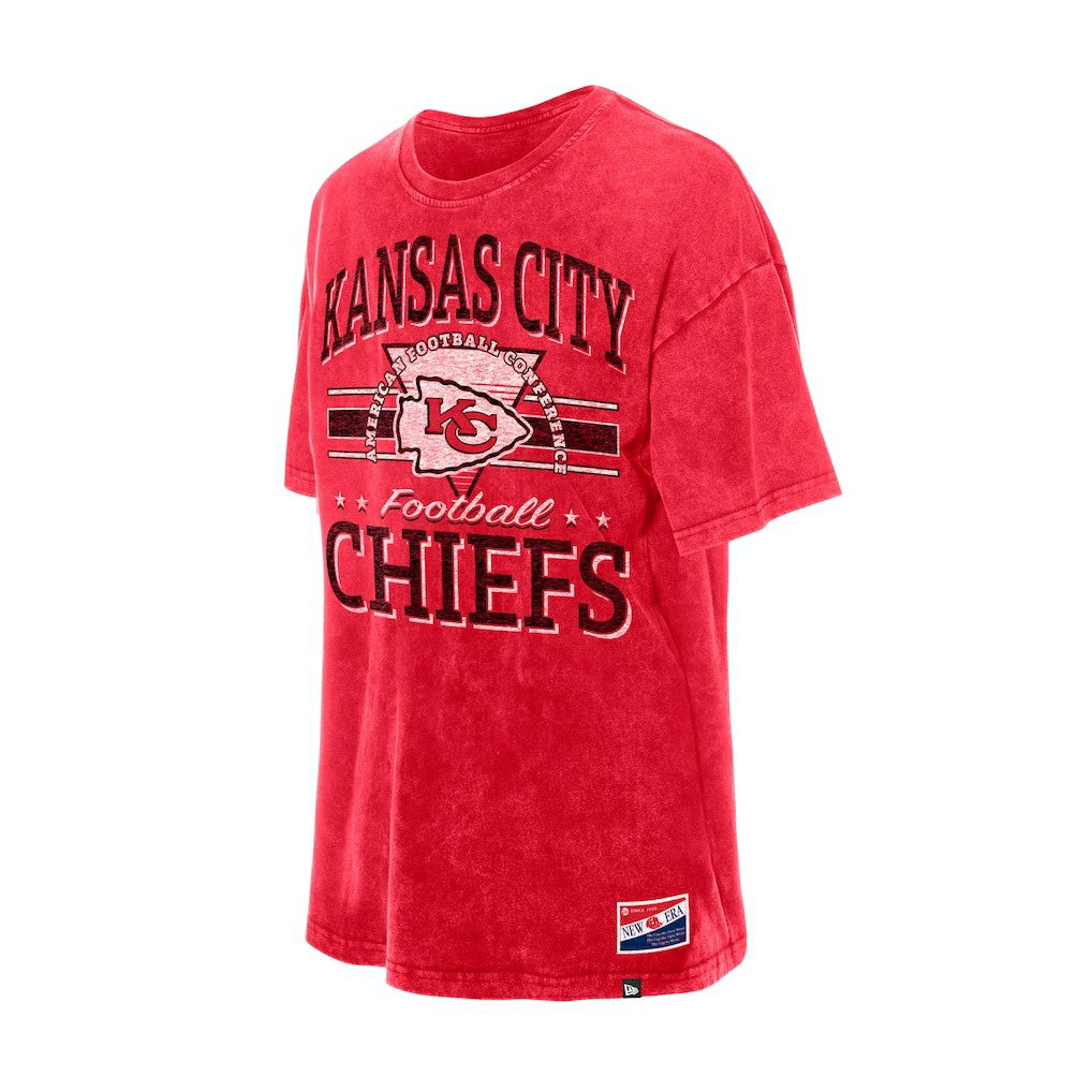 Kansas City Chiefs New Era Women's Throwback Oversized T-Shirt - Red - NFL